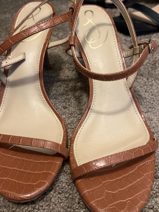 Sam Edelman Shoes - Sam Edelman Brown Croc-Embossed Leather Heeled Sandals